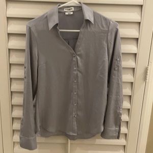 Express silver button down blouse